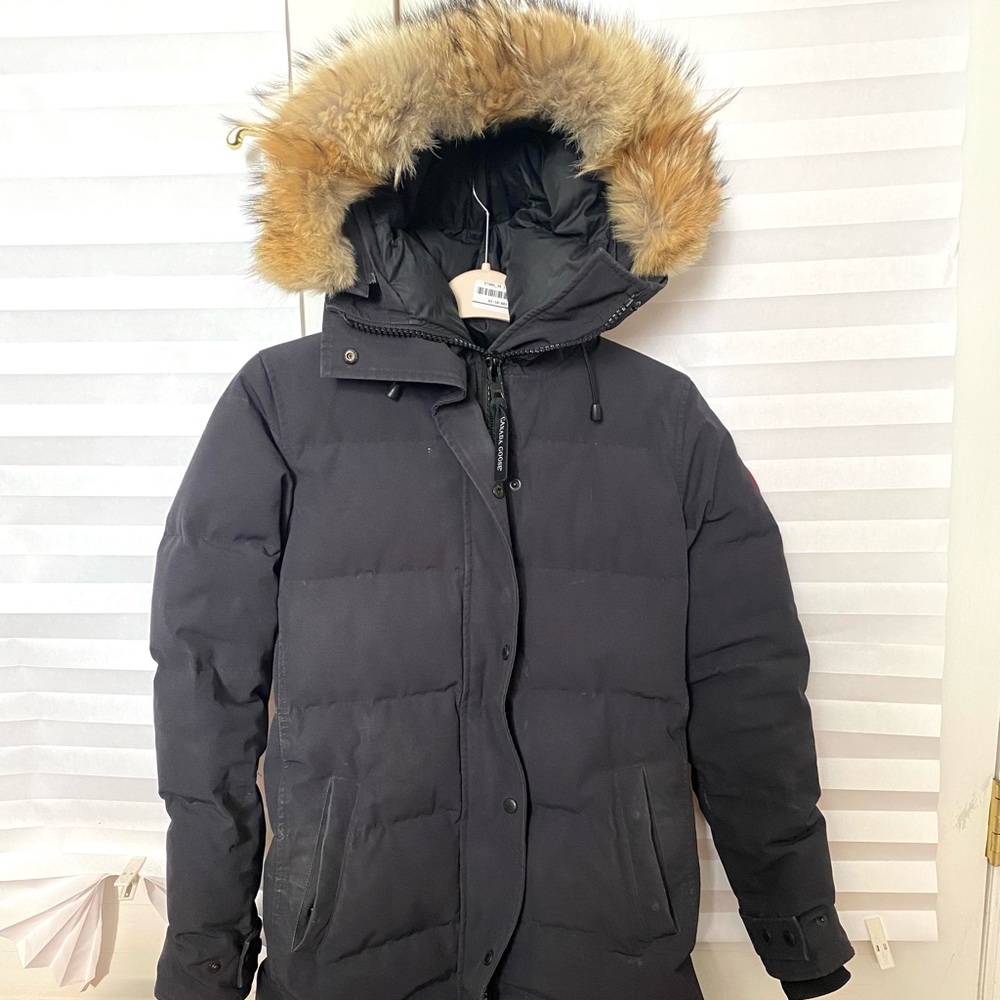 Canada Goose Black Puffer Jacket with Fur Hood